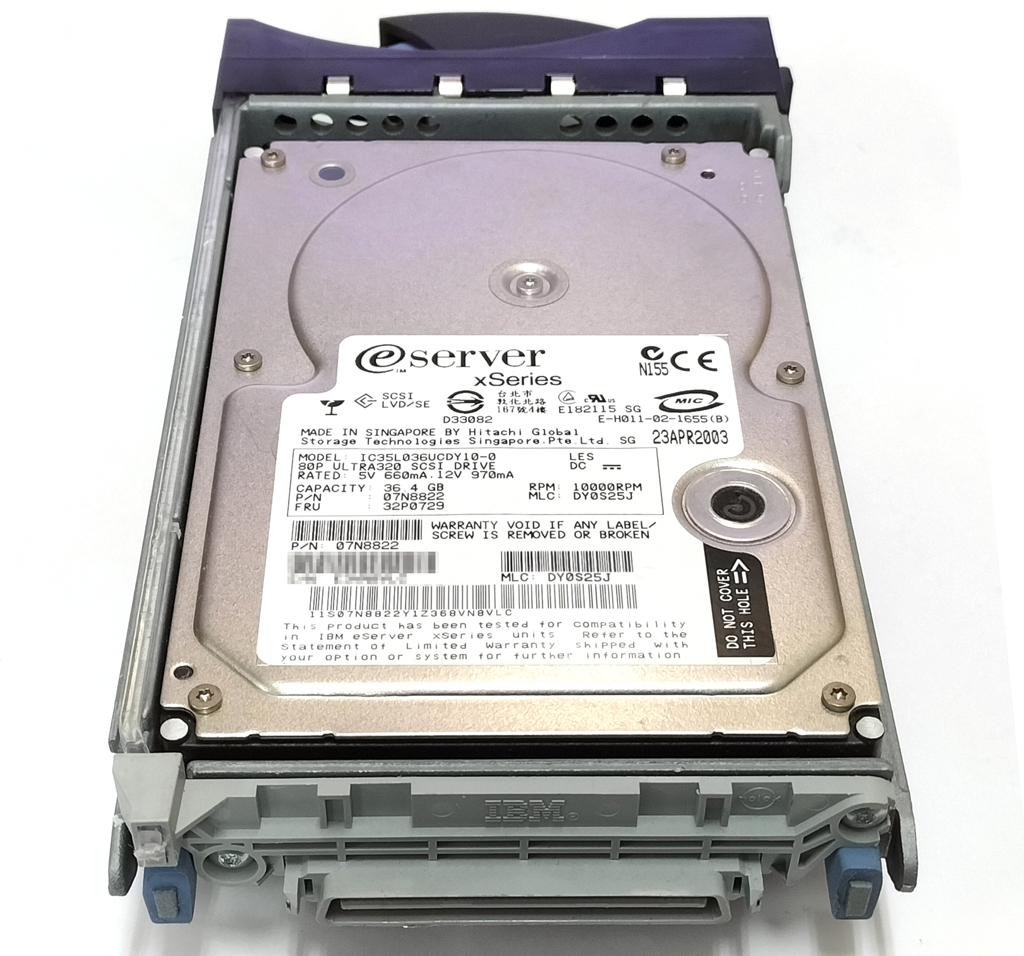 IBM IC35L036UCDY10 36GB Ultra320 SCSI SCA 10000rpm マウンタ付