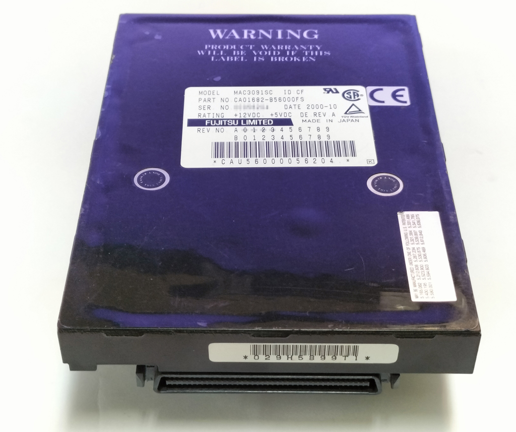 Fujitsu MAC3091SC 9GB SCSI SCA 7200rpm