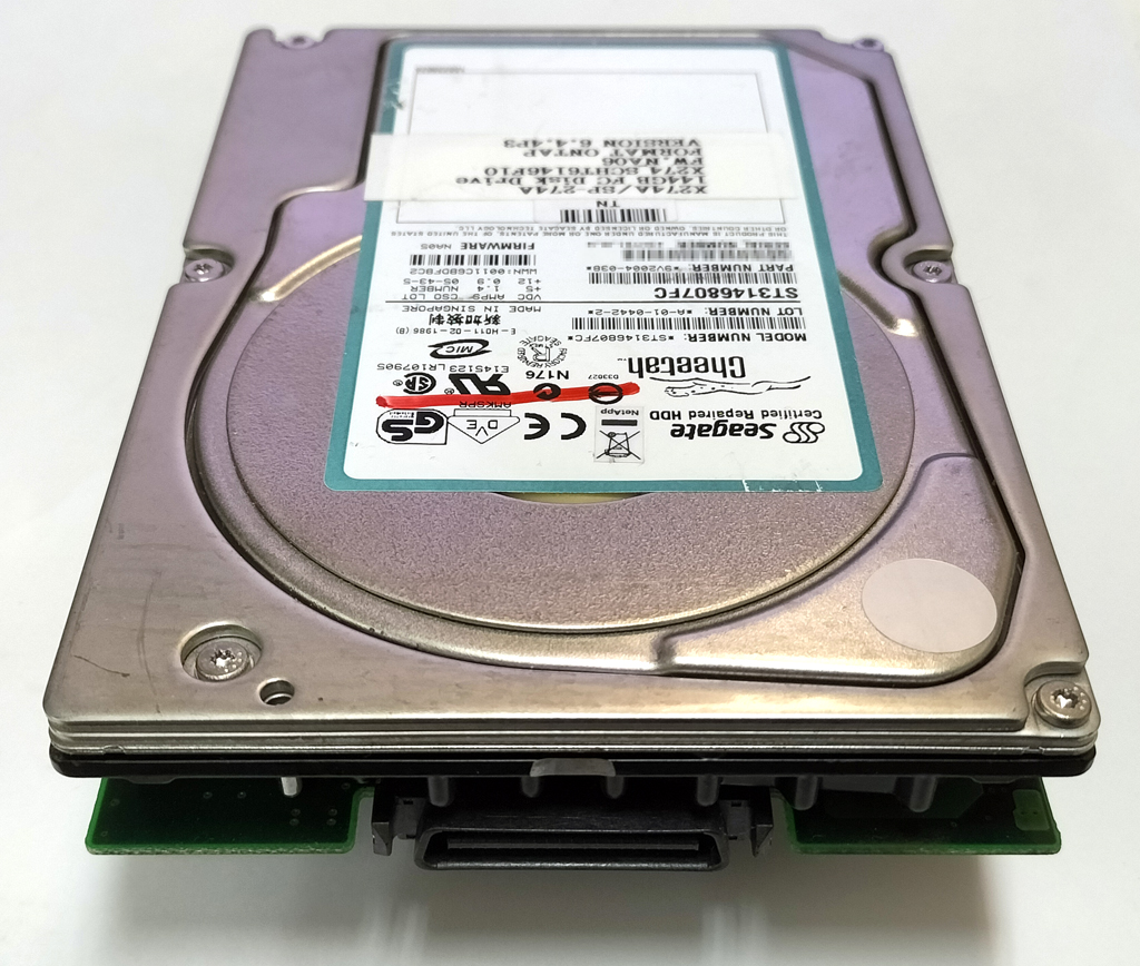 NetApp SP-274A X274A 108-00057+A1 (Seagate ST3146807FC) 144GB Fiber Channel 10000rpm