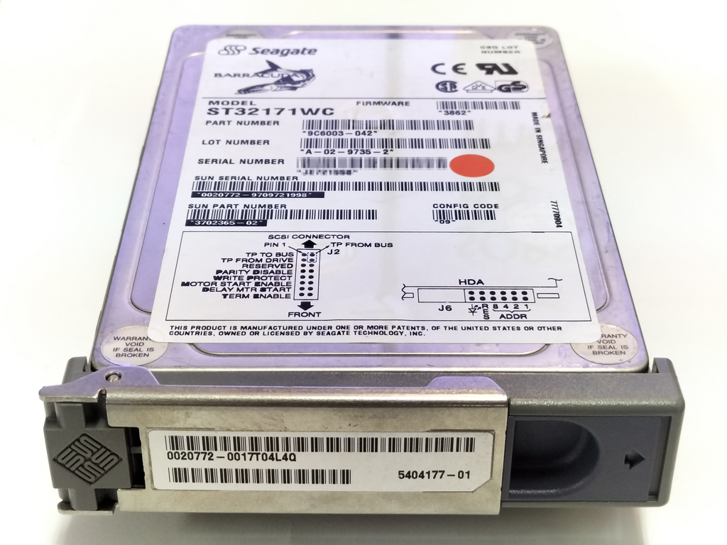 Sun X5161A 370-2365 (Seagate ST32171WC) 2.1GB Ultra SCSI SCA 7200rpm