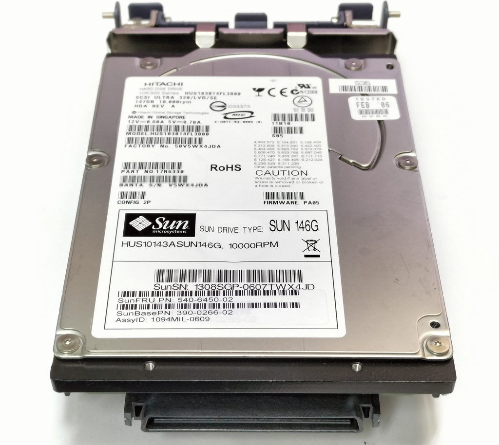 Sun 540-6450 390-0266 (HITACHI HUS103014FL3800) 147GB SCSI U320 SCA 10000rpm